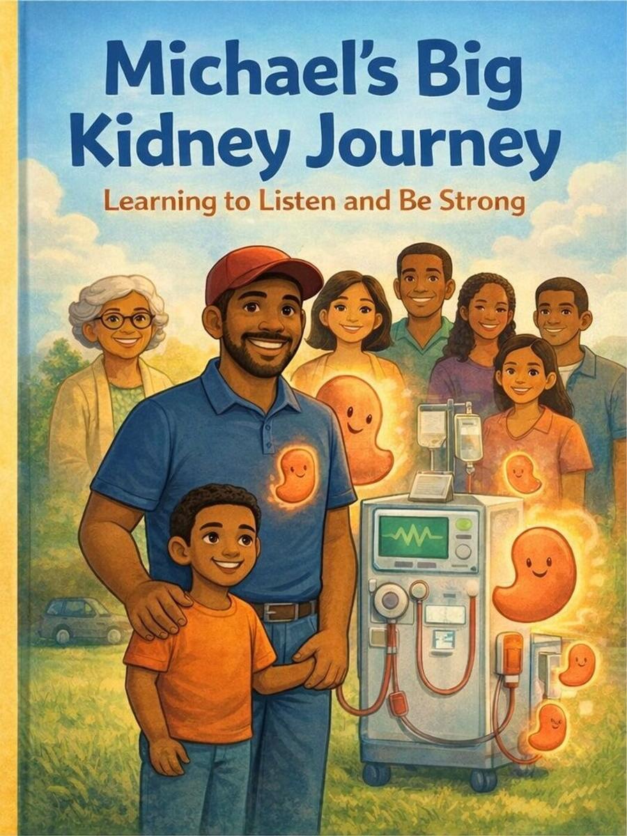 Michael's Big Kidney Journey — children's book cover by Michael Moore