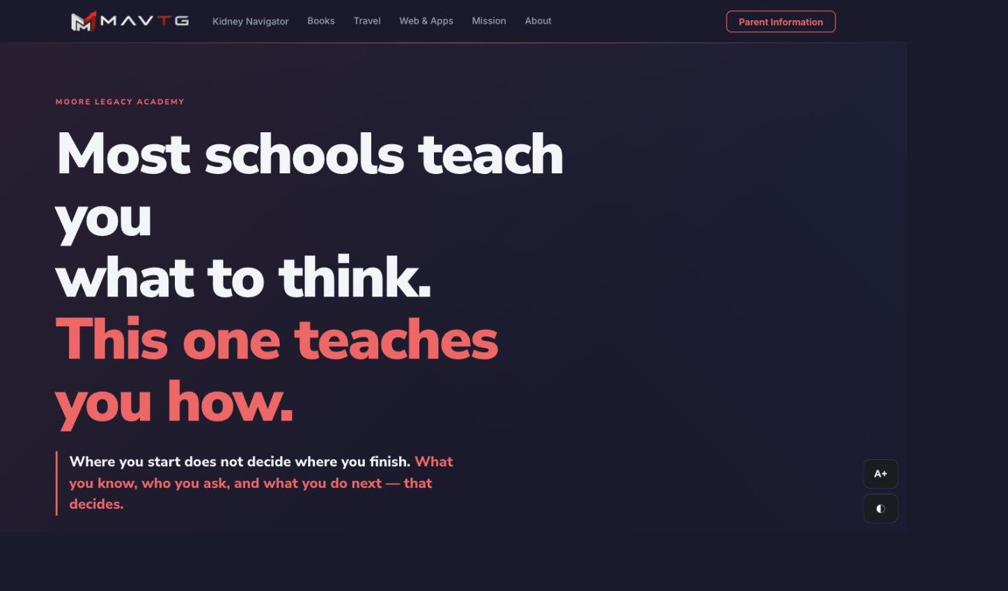 Moore Legacy Academy live site